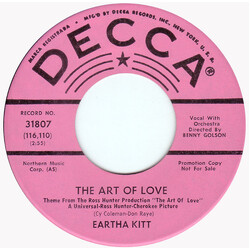 Eartha Kitt The Art Of Love / Nikki USED VINYL 7INCH 45 RPM SINGLE PROMO
