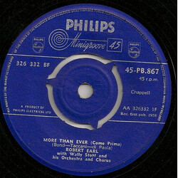 Robert Earl More Than Ever (Come Prima) USED VINYL 7INCH 45 RPM SINGLE