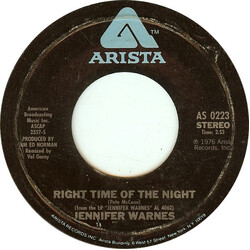 Jennifer Warnes Right Time Of The Night / Daddy Don't Go USED VINYL 7INCH 45 RPM STEREO