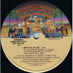 Alma Faye Don't Fall In Love USED VINYL 12INCH 33 S RPM SINGLE PROMO STEREO