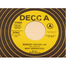 Mick Greenwood (2) Nobody Knows Me / After The First World War USED VINYL 7INCH 45 RPM SINGLE PROMO