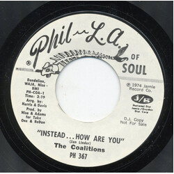 The Coalitions Instead... How Are You USED VINYL 7INCH 45 RPM PROMO STYRENE