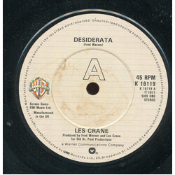 Les Crane Desiderata USED VINYL 7INCH 45 RPM SINGLE REPRESS STEREO