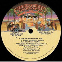 Platypus (2) Love The Way You Funk USED VINYL 12INCH 33 S RPM PROMO
