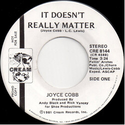 Joyce Cobb It Doesn't Really Matter USED VINYL 7INCH 45 RPM SINGLE PROMO STEREO