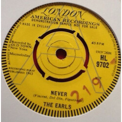 The Earls Never USED VINYL 7INCH 45 RPM PROMO