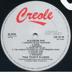This Year's Blonde Platinum Pop / We've Got It All USED VINYL 12INCH 45 RPM PARTIALLY MIXED