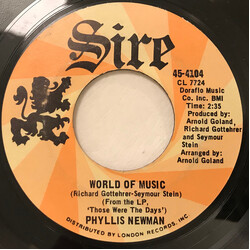 Phyllis Newman World Of Music Vinyl 7" USED