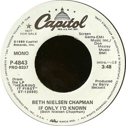 Beth Nielsen Chapman If Only I'd Known USED VINYL 7INCH 45 RPM PROMO