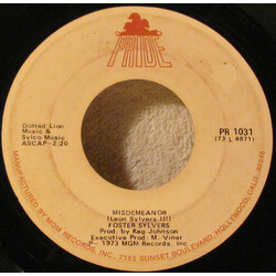 Foster Sylvers / The Sylvers Misdemeanor / So Close USED VINYL 7INCH 45 RPM SINGLE
