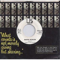 David Ackles About "Subway To The Country" USED VINYL 7INCH 45 RPM PROMO