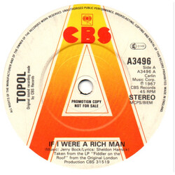 Topol / Jonathan Lynn If I Were A Rich Man/Miracle Of Miracles Vinyl 7" USED