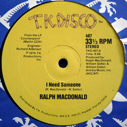 Ralph MacDonald I Need Someone / Discolypso VINYL 12" USED