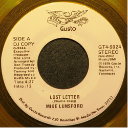 Mike Lunsford Lost Letter USED VINYL 7INCH 45 RPM PROMO