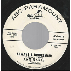 Ann Marie Always A Bridesmaid / Davey USED VINYL 7INCH SINGLE PROMO
