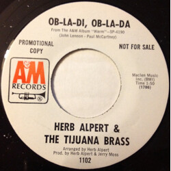 Herb Alpert & The Tijuana Brass Ob-La-Di, Ob-La-Da USED VINYL 7INCH 45 RPM SINGLE PROMO