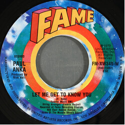 Paul Anka Let Me Get To Know You / Flashback VINYL 7" USED