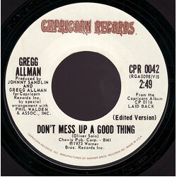 Gregg Allman Don't Mess Up A Good Thing / Please Call Home USED VINYL 7INCH 45 RPM SINGLE STYRENE