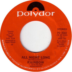 Rainbow All Night Long USED VINYL 7INCH 45 RPM SINGLE