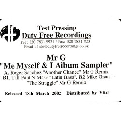 Various Mr. G - Me Myself & I (Album Sampler) VINYL 12" USED