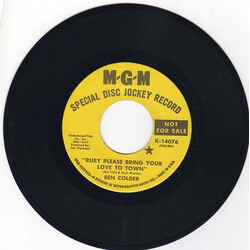 Ben Colder Ruby Please Bring Your Love To Town USED VINYL 7INCH SINGLE PROMO