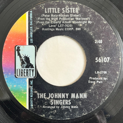 The Johnny Mann Singers Little Sister USED VINYL 7INCH 45 RPM SINGLE