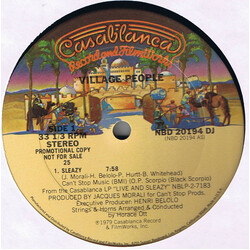 Village People Sleazy USED VINYL 12INCH 33 S RPM SINGLE PROMO STEREO