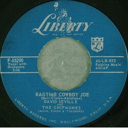 David Seville / The Chipmunks Ragtime Cowboy Joe / Flip Side VINYL 7" USED