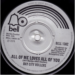 Bay City Rollers All Of Me Loves All Of You Vinyl 7" USED