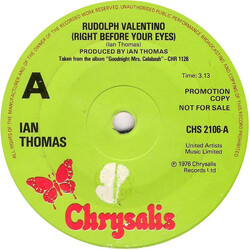 Ian Thomas (2) Rudolph Valentino (Right Before Your Eyes) USED VINYL 7INCH 45 RPM SINGLE PROMO