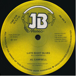 Al Campbell Late Night Blues / Shower Me With Blessings USED VINYL 12INCH 45 RPM