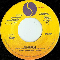 Style (4) Telephone USED VINYL 7INCH 45 RPM PROMO STYRENE STEREO