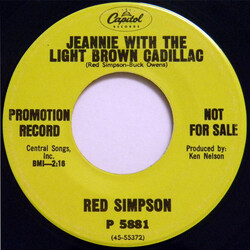 Red Simpson Jeannie With The Light Brown Cadillac / I've Just Lost You USED VINYL 7INCH SINGLE PROMO