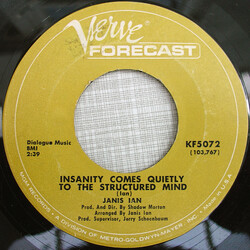 Janis Ian Insanity Comes Quietly To The Structured Mind / Sunflakes Fall, Snowrays Call USED VINYL 7INCH 45 RPM