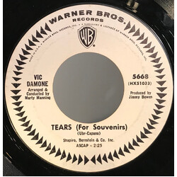 Vic Damone Tears (For Souvenirs) / Never Too Late Vinyl 7" USED