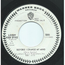 Leroy Van Dyke Before I Change My Mind / Roses From A Stranger Vinyl 7" USED