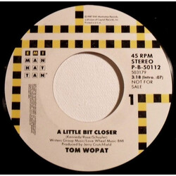 Tom Wopat A Little Bit Closer USED VINYL 7INCH 45 RPM PROMO