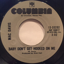 Mac Davis Baby Don't Get Hooked On Me / Your Side Of The Bed USED VINYL 7INCH 45 RPM REISSUE