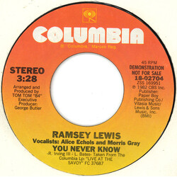 Ramsey Lewis You Never Know USED VINYL 7INCH 45 RPM SINGLE PROMO