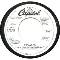 Tavares Turn Out The Nightlight USED VINYL 7INCH 45 RPM PROMO