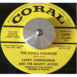 Larry Cunningham (2) / The Mighty Avons The Fools Paradise USED VINYL 7INCH 45 RPM SINGLE PROMO