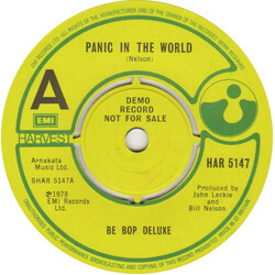 Be Bop Deluxe Panic In The World USED VINYL 7INCH 45 RPM SINGLE PROMO