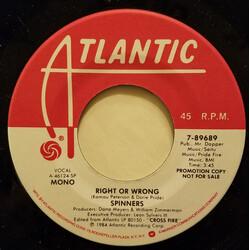 Spinners Right Or Wrong USED VINYL 7INCH 45 RPM SINGLE PROMO STEREO MONO