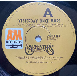 Carpenters Yesterday Once More USED VINYL 7INCH 45 RPM SINGLE