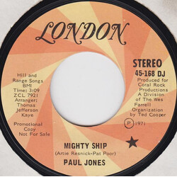 Paul Jones Mighty Ship USED VINYL 7INCH 45 RPM PROMO