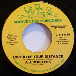 A.J. Masters Love Keep Your Distance USED VINYL 7INCH 45 RPM SINGLE PROMO