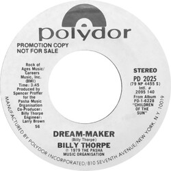 Billy Thorpe Dream-Maker USED VINYL 7INCH SINGLE PROMO STEREO