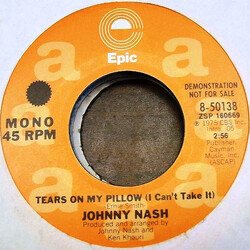 Johnny Nash Tears On My Pillow (I Can't Take It) USED VINYL 7INCH 45 RPM PROMO