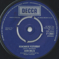 John Miles Remember Yesterday USED VINYL 7INCH 45 RPM SINGLE STEREO