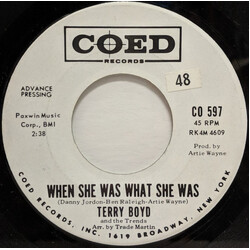 Terry Boyd And The Trends When She Was What She Was USED VINYL 7INCH 45 RPM SINGLE PROMO